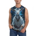 thumbnail image 1 of Fotbe Forest Meditating Goat Men's Camiseta sin Mangas Estampada para Hombres, Playera Casual para Gimnasio, Entrenamiento, Playa-Large, 1 of 7