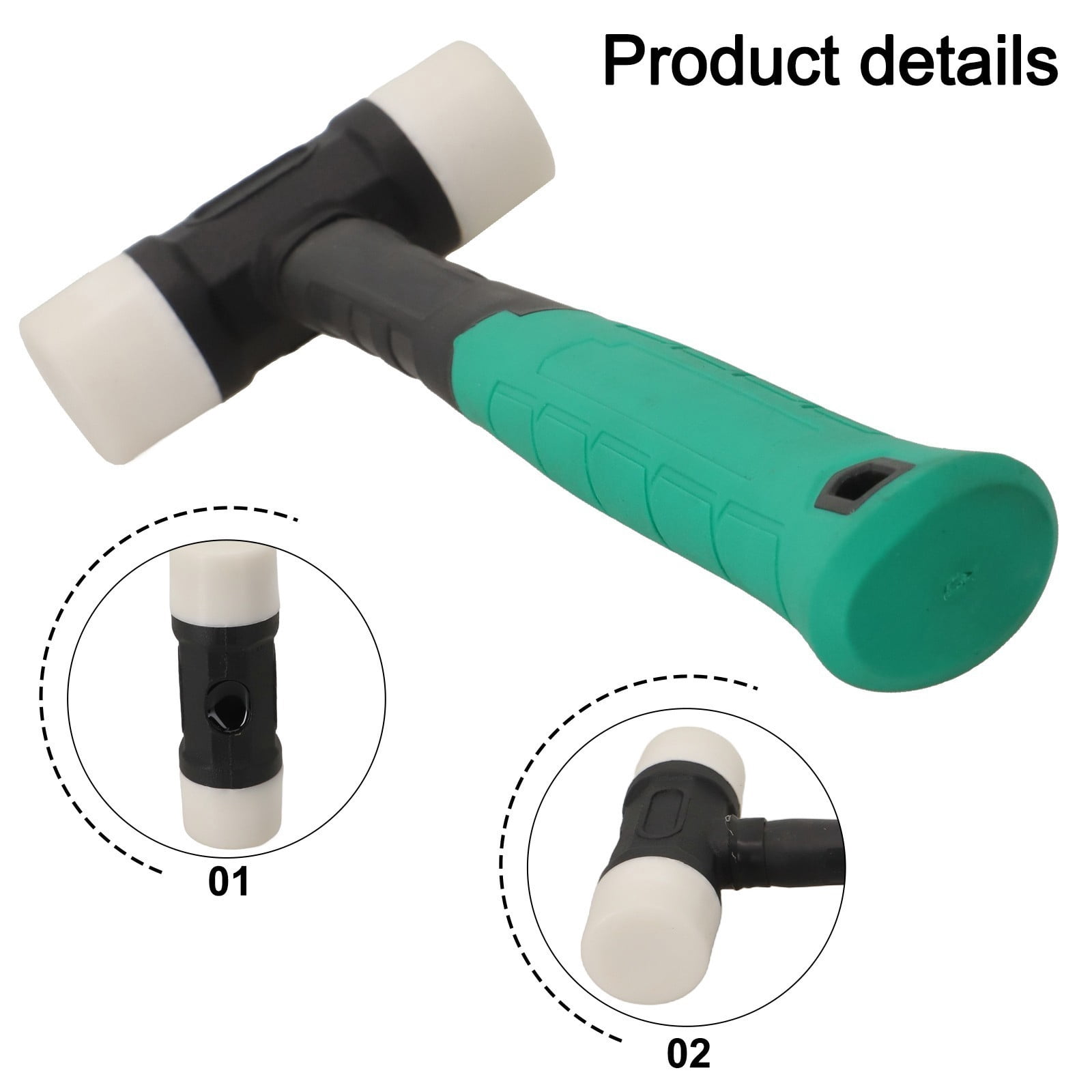 Non Elastic Rubber Hammer For Floor Tiles Installation Leveling With Nylon Head 32Mm 35Mm 38Mm Green Black White Home Improvement Tool 38Mm
