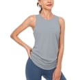 thumbnail image 2 of Sociala Women's Open Back Workout Tank Tops Split Stretch Yoga Shirts Sleeveless, 2 of 6