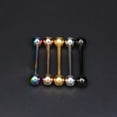 thumbnail image 3 of Namzi 2Pcs Barbells Piercing Jewelry Multicolored Tongue Rings, Bridge Piercing Straight Barbells, Size 0.16*1.4*0.5cm, Safe for Daily Wear, 3 of 4