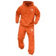 thumbnail image 6 of Sweatsuits for Men Set 2 Piece Casual Letter Print Relaxed Fit Hoodie Sweatshirt and Joggers Sweatpants Sets Sport Suit with Pocket Orange XXXL, 6 of 7