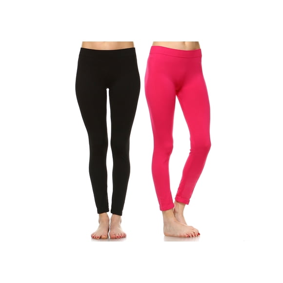 White Mark Leggings Extensibles Doux pour Femmes, Lot de 2