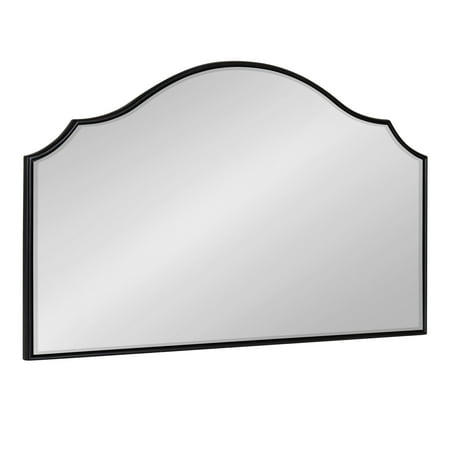 Kate and Laurel Leanna Glam Horizontal Wall Mirror, 20 x 30, Black, Sophisticated Large Mirror for Wall