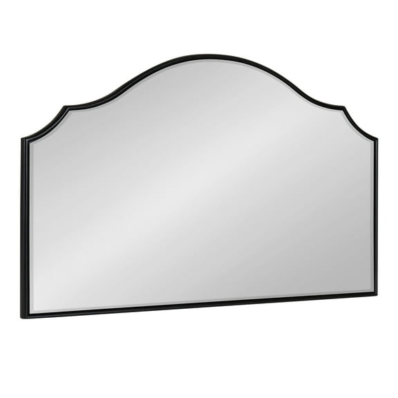 Kate and Laurel Leanna Glam Horizontal Wall Mirror, 20 x 30, Black, Sophisticated Large Mirror for Wall