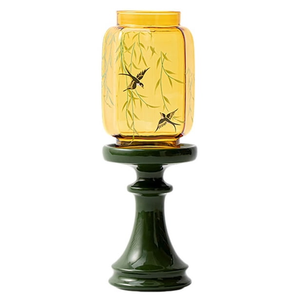 Portavelas japonés, soporte de cerámica de vidrio hecho a mano for ceremonia del té, accesorio de decoración de ambiente
