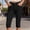 Black, variant on Capris Pants for Women Summer Petite Cropped Trousers with Pockets Solid Color Casual Capri Pants Comfortable Everyday Lounge Wear