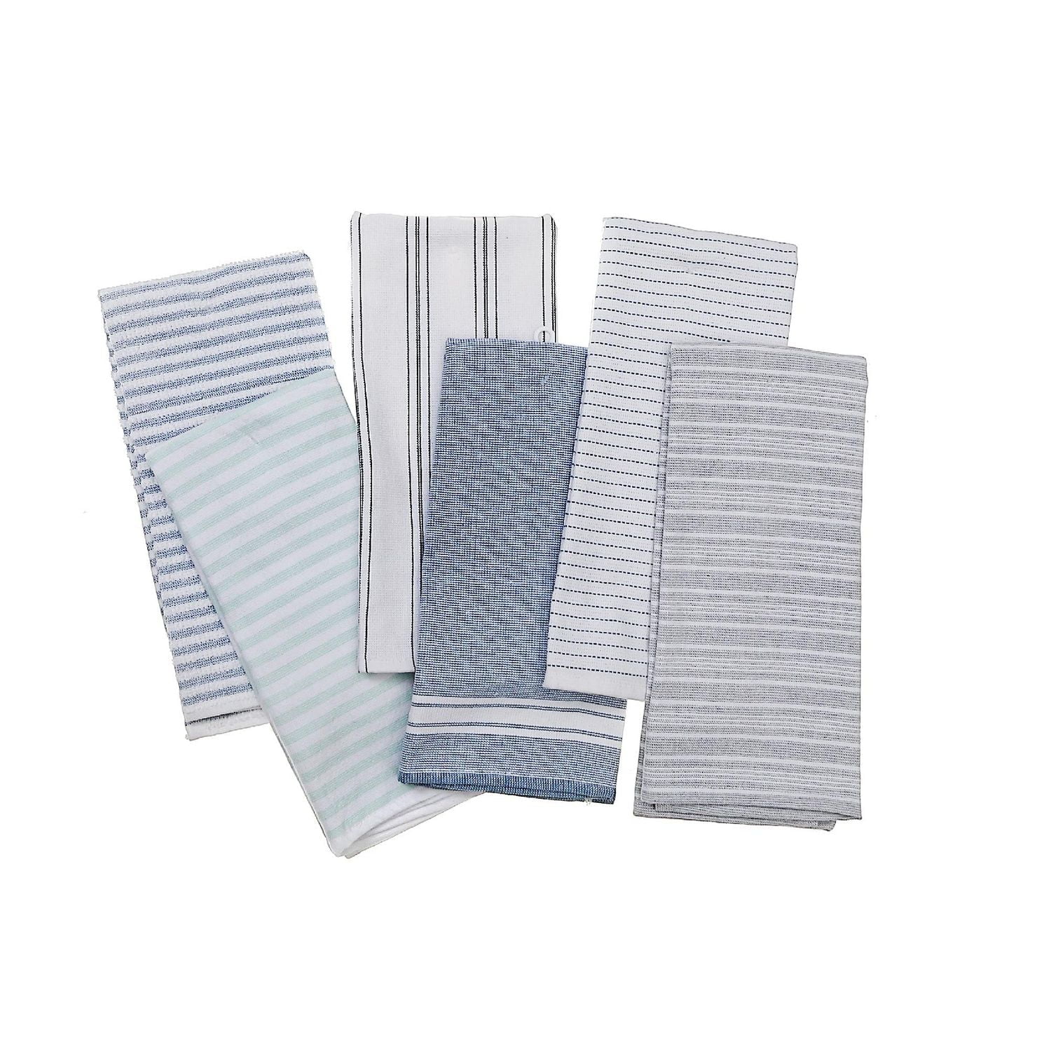 IH Casa Decor Terry Kitchen Towels Asstd - Set of 6