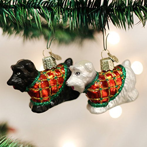 Old World Christmas Dog Collection Glass Blown Ornaments for Christmas Tree Scottish Terrier