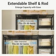 thumbnail image 7 of VIPEK X2 Expandable Closet Rack, Adjustable Wardrobe System (3'3"-4'8" Width) with 2 Shelves & Hanger Rods, 760LB Capacity Storage Organizer, Black, 7 of 7