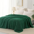 thumbnail image 4 of Whale Flotilla Queen Size Fuzzy Fleece Blanket, 90"x90" Fluffy Warm Soft Jacquard Bed Blankets for Fall Winter, Lightweight and Cozy, Deep Green, 4 of 11