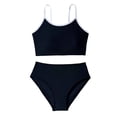 thumbnail image 4 of Emitonse Girls Swimsuits Sets 2 Piece,2pcs Tankini Girls With Shortswimsuit Teenager Girls Swimwear Teenagers Printed Flowers Black,Size 7-8 Years, 4 of 6