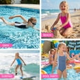thumbnail image 6 of Girls One-Piece Crisscross Back Swimwear Sleeveless Swimsuit Ruched Color Block Bathing Suit for Girls Ages 10 Years, 6 of 9
