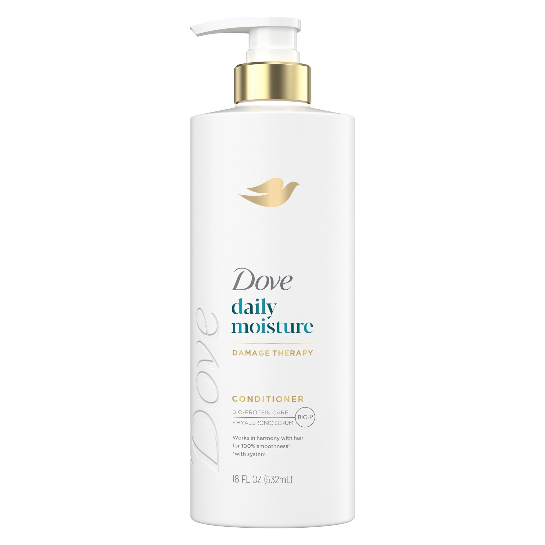 (4 pack) Dove Conditioner for Dry Hair Daily Moisture with Bio-Protein Care Technology and Hyaluronic Serum, 18 Fl Oz