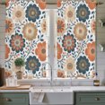 thumbnail image 2 of Orange Green Flowers Kitchen Curtains 63 Inch Length, Rustic Botanical Floral Leaves Tiers Curtains for Living Room Berdoom Bathroom, Light Filtering Drapes Window Treatment 2 Panels 42"Wx63"L, 2 of 9