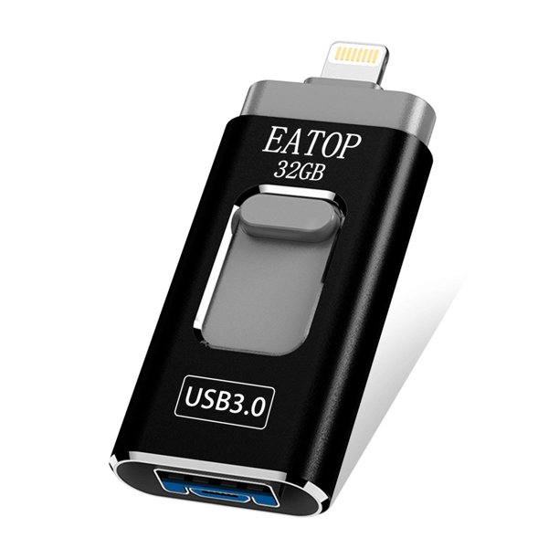 Ios Flash Drive 32gb Iphone Memory Stick Eatop Inc Thumb Drive Usb 3 0 Memory Stick External Memory Storage Compatible With Iphone Ipad Ipod Mac Android And Computers Black Walmart Com Walmart Com