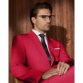 thumbnail image 2 of Traje WULFUL para hombre de 2 piezas, ajustado, con dos botones, rojo, 2 of 7