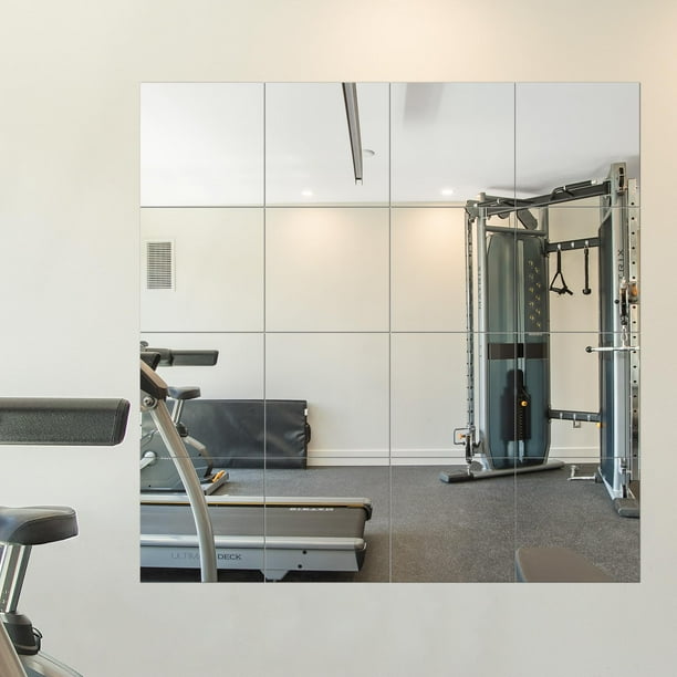 Espejo de pared Delma Home Gym de cristal, 30,5 x 30,5 cm