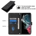 thumbnail image 6 of Tarise Phone Case for Samsung Galaxy S22 Ultra, Premium PU Leather Card Holder Wrist Strap Magnetic Closure Flip Stand Function TPU Interior Book Cover for Samsung S22 Ultra 5G Wallet Case, Black, 6 of 7