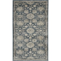 HomeRoots 2' X 4' Blue And Beige Oriental Non Skid Area Rug