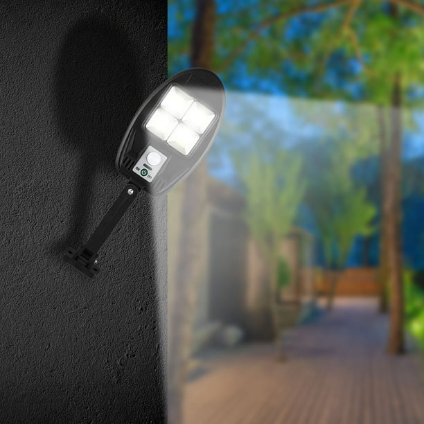 Luces solares para exteriores, con sensor de movimiento, IP65, 3 modos y control remoto. Luces de seguridad para pared, cercas, patios, jardines y patios.