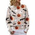 thumbnail image 6 of Halloween Sweaters For Women Autumn Winter Halloween Printed Pullover Top Long Sleeve Crewneck Oversized Sweatshirt High-Quality Looped Pile Fabric Perfect For Casual Daily Outfits Women Sweaters, 6 of 9