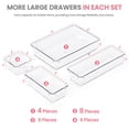 thumbnail image 4 of ACSTEP 24 Pack Vanity Organizer, 4-Size Clear Drawer Organizer with Silicone Pads, Bathroom Drawer Organizer Trays, Non Slip Plastic Drawer Organizer for Desk, Bathroom, Kitchen, Office, 4 of 8