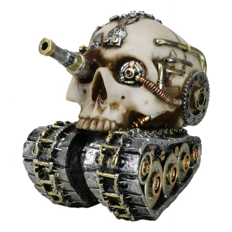 Military War Steampunk Android Gearwork Robotic Cyborg Skull