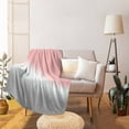 thumbnail image 2 of Throw Blanket Fleece Throw Blanket 40x50in, Pink White Grey Gradient Soft Lightweight Bed Blankets Ombre Art Fuzzy Couch Blankets for All Season, 2 of 9