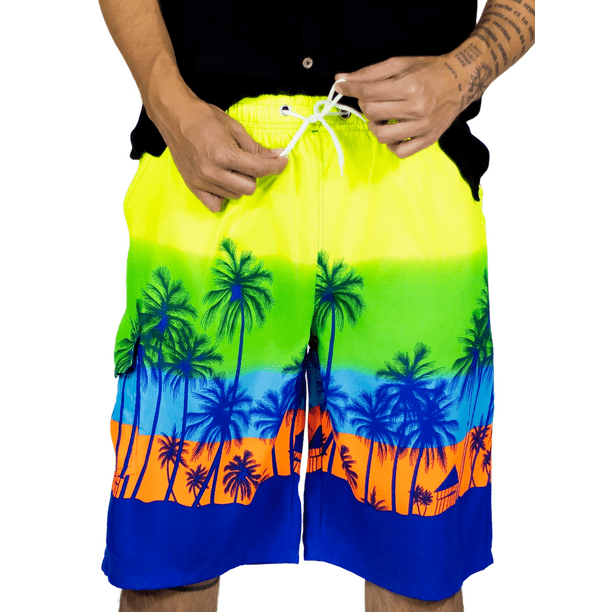 Short Playa y Alberca Hombre Estampado Traje Baño con Forro