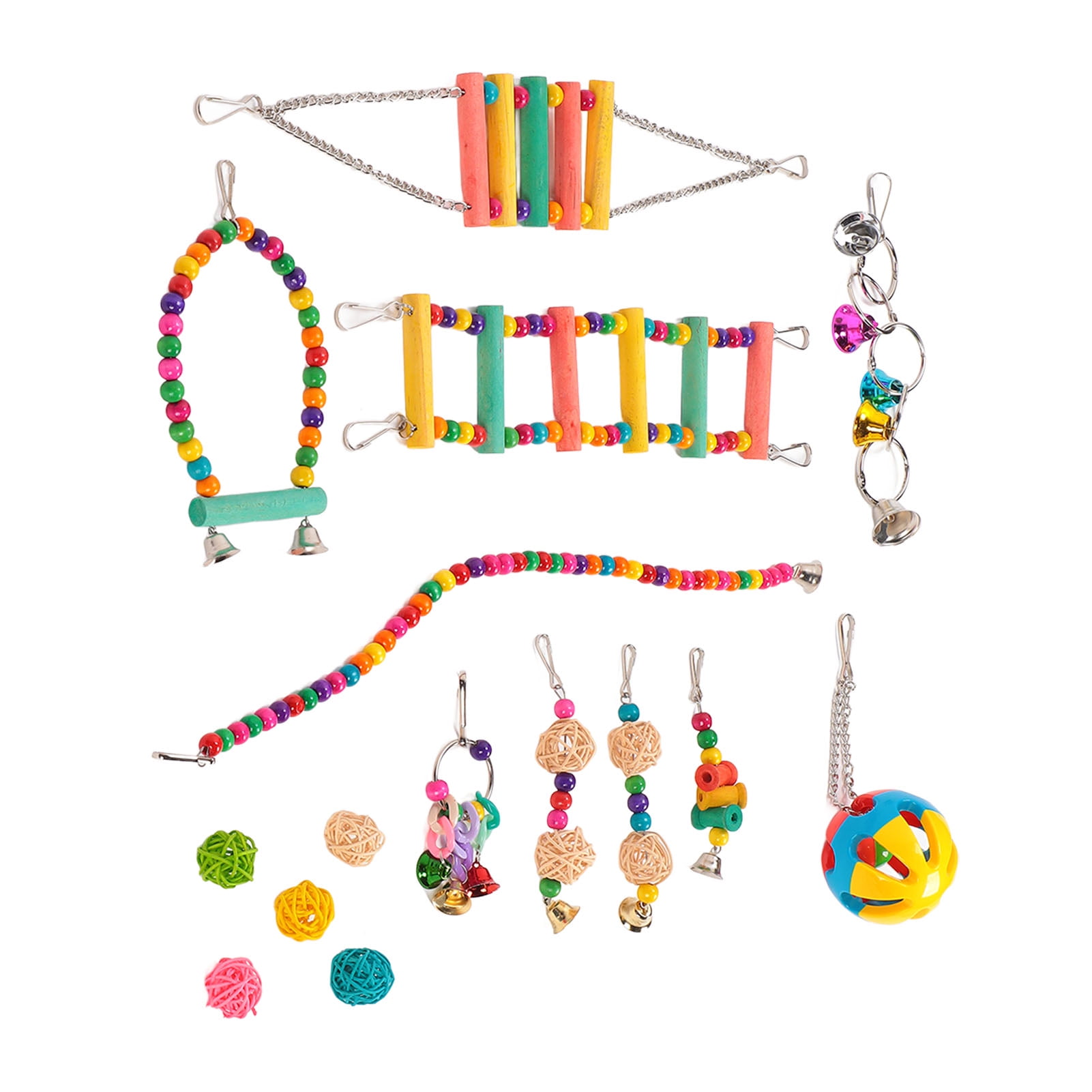 FAGINEY Bird Cage Toys,Bird Toy Set Colorful Climbing Chewing Parrots
