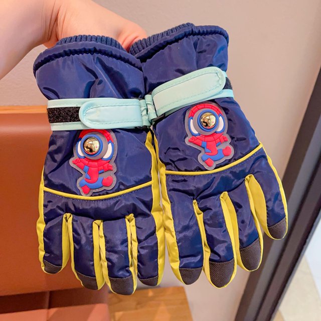 Guantes de esquí para niños, de invierno, con forro polar, gruesos, impermeables, resistentes al frío, cálidos, para niños y niñas