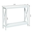 thumbnail image 3 of Costway 2-Tier Console Table x-Design Bookshelf Sofa Side Accent Table w/Shelf White, 3 of 11