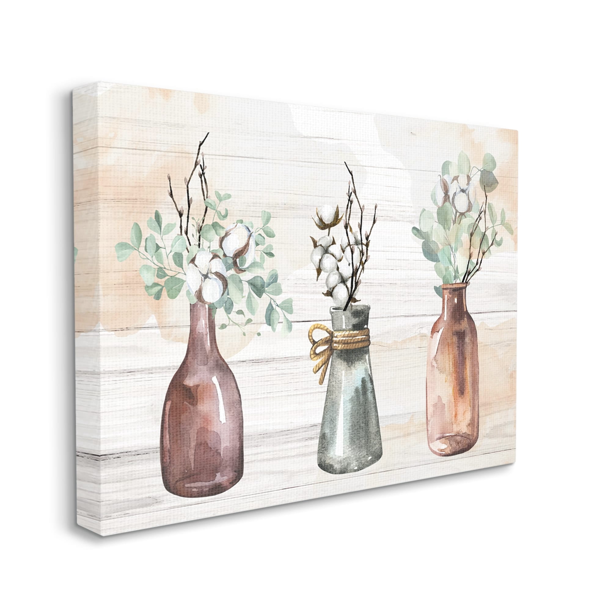 Stupell Country Herbs Vase Arrangement Botanical & Floral Painting Gallery Wrapped Canvas Print Wall Art