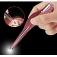 thumbnail image 3 of 2 Pack Lighted Earwax Removal Tools - Human Ear Pick Cleaning Kit, Spoon and Tweezers, Gift Set with Box (Red), 3 of 5