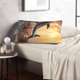 thumbnail image 6 of Pofeuu Sailing Dancing Dolphin Print Polyester Microfiber Plush Pillowcases, Super Soft and Cozy Pillow Case Covers with Envelop Closure（Pillow core not included）-20"x30", 6 of 6