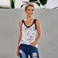 thumbnail image 4 of Sleeveless Tops For Women,Sleeveless Printed Top With A Loose Pullover And A Small Lace Camisole, 4 of 7
