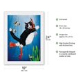 thumbnail image 2 of Snorkel Kitty - Underwater Snorkeling Cat - From an Original Color Painting by Peter Powell - Japanese Unryu Rice Paper Art Print (Unframed) 18 x 24 in, 2 of 4