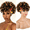 棕色, variant on 6 Inch Afro Curly Wig with Colorful Headband - Short Curly Synthetic Wig for Black Women, Heat - Resistant Fiber, Rose Net Cap, Black/Brown Curly Ponytail Wig
