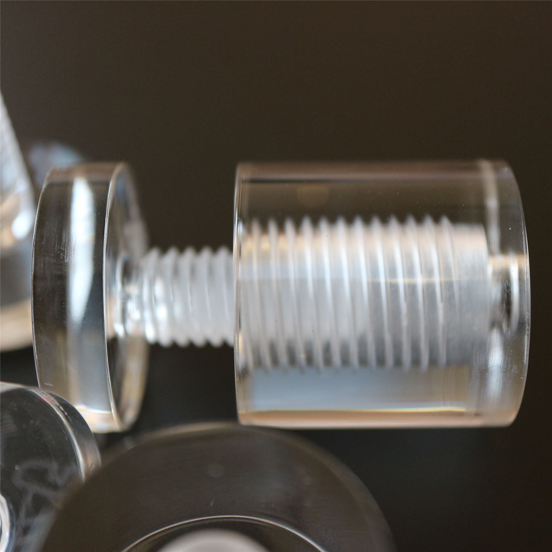 4 x Clear Standoffs, Glass Like, Acrylic, transparent spacers, plastic, wallmount, display signs, Anti-Corrosion, Waterproof, Size 25x25mm, (1 x 1 in)