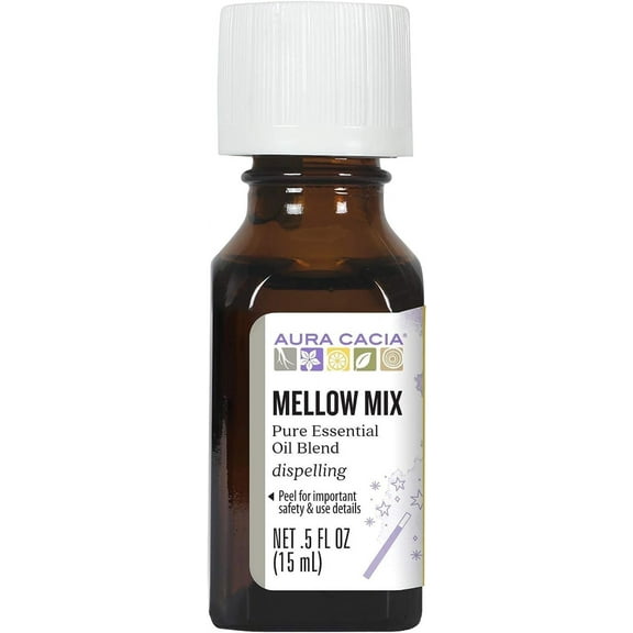 Aura Cacia Pure Aromatherapy Mellow Mix featuring Lavender & Sandalwood 0.5 fl oz Pack of 4