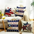 thumbnail image 6 of 4th of July Pillow Covers 16x16 Inch Set of 4 Patriotic Good Bless American Star Outdoor Decorative Pillow Covers Fourth of July Cushion Case Independence Memorial Day Home Sofa Porch Decoration, 6 of 6