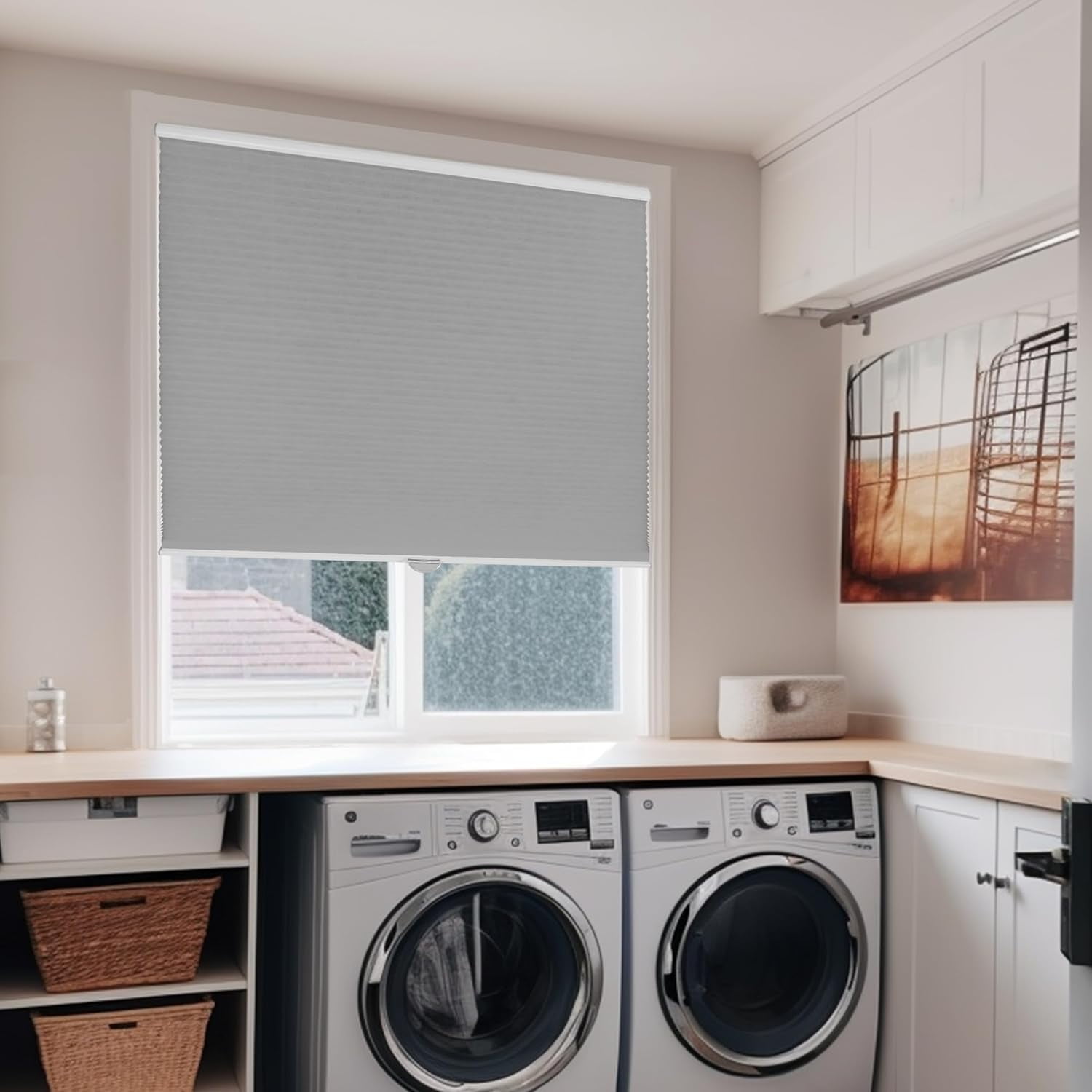 Chicology Silver Cordless Light Filtering Cellular Shades 36.25 in. W x 48 in. L