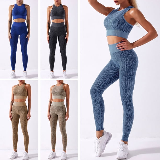 TFixol Traje de yoga para mujer Patrón de serpiente Cintura alta sin costuras de secado rápido