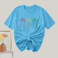 thumbnail image 4 of Camiseta de Cuello Redondo Impresa Nueva Moda Casual de Manga Corta de las Mujeres, Mezcla Ligera de Poliéster para la Primavera, 4 of 6