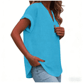 thumbnail image 5 of Cmfcve Women Linen Top Plus Size Woman Shirt V Neck Loose Button Down T-Shirt Blouses, 5 of 9