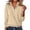 Khaki, variant on SETOOFF Women Quarter Zip Collar Knit Sweater Knitting Cotton Color Block Shoulder Stripe Long Sleeve Pullover Top Half Zip Mock Neck Jumper for Fall Winter Daily Wear