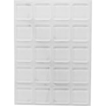 Rubber Bumpers Self Adhesive Large - 20 Pack - Rubber Pads for Cutting Board Feet - 0.5 Inch Square Clear Rubber Bumper Pads
