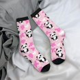 thumbnail image 5 of Daiia Funny Panda Draws A Heart Print Crew Socks – Soft Breathable Long Socks for Men & Women, Moisture-Wicking & Comfortable Daily Wear Socks, One-Size Fits Most (US 5-11), 5 of 6