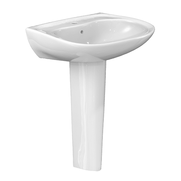 TOTO® Prominence® Oval Basin Pedestal Bathroom Sink with CeFiONtect™ for Single Hole Faucets, Cotton White - LPT242G#01