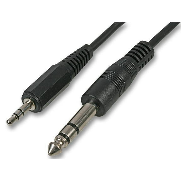 PRO SIGNAL - 3.5mm to 6.35mm (1/4") Stereo Jack Plug to Plug Lead, 500mm Black